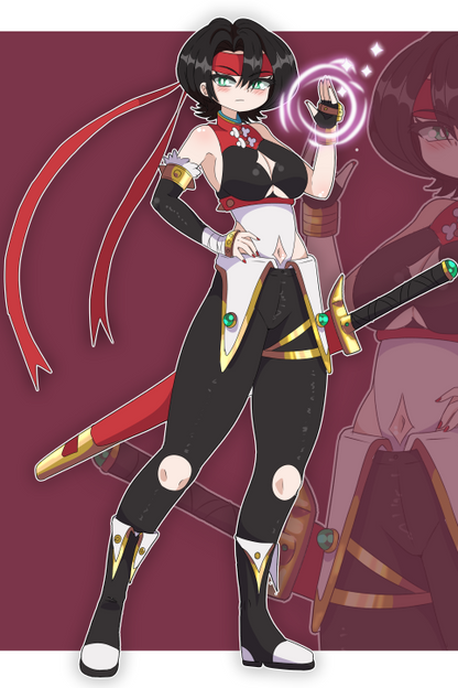[OC] Sillia Denim the Lone Berserker! Water-Resistant Vinyl Waifu Anime Sticker!
