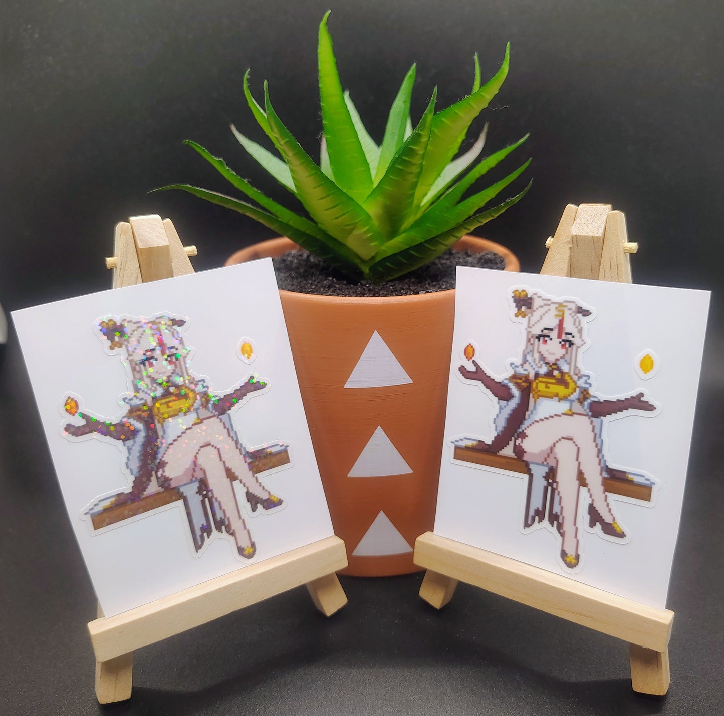 [Genshin Impact] Pixel Ningguang Fan Art Water-Resistant Vinyl Sticker! Fan-Made Merchandise!