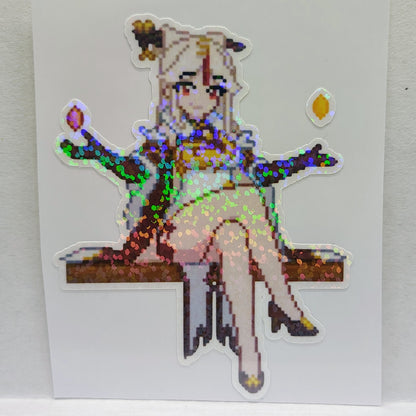 [Genshin Impact] Pixel Ningguang Fan Art Water-Resistant Vinyl Sticker! Fan-Made Merchandise!