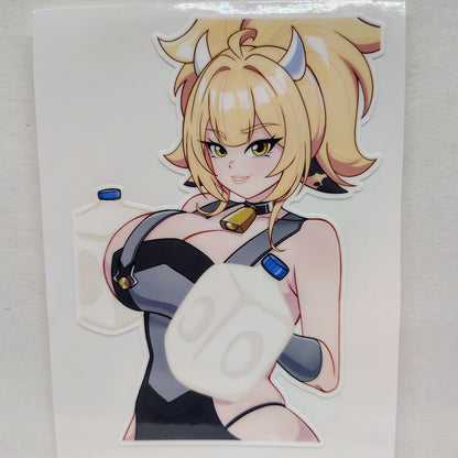 [OC] Yamina Milk Jugs Meme! Water-Resistant Vinyl Waifu Anime Girl Sticker!