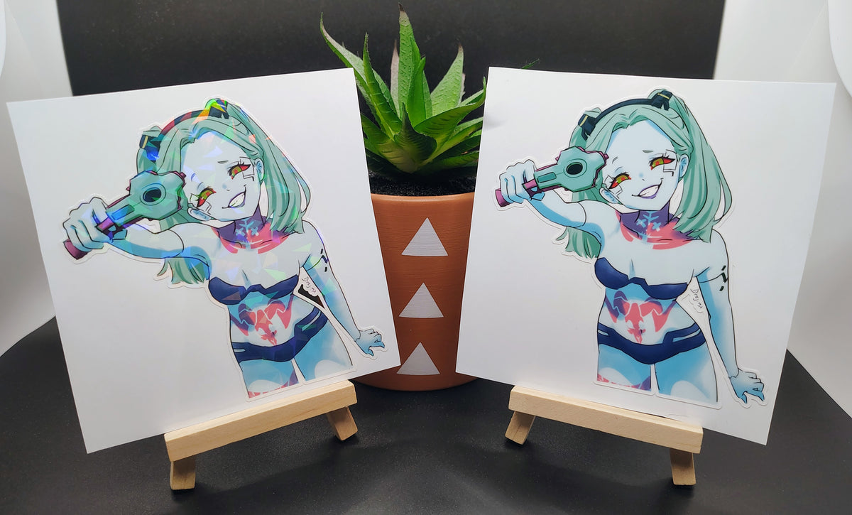 [Cyberpunk] Rebecca Held at Gunpoint! Water-Resistant Vinyl Sticker!