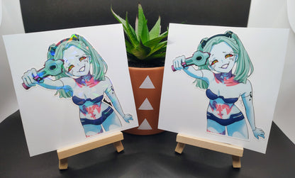 [Cyberpunk] Rebecca Held at Gunpoint! Water-Resistant Vinyl Sticker!