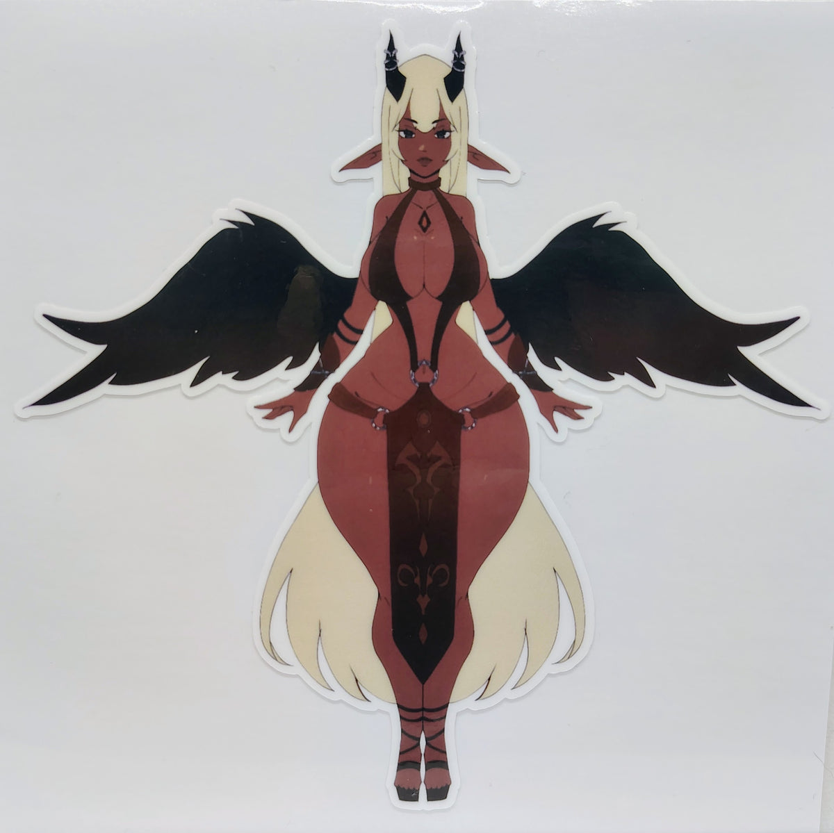[OC] Relinda Blackheart the Sultry Succubus! Water-Resistant Vinyl Waifu Anime Girl Sticker!