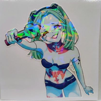[Cyberpunk] Rebecca Held at Gunpoint! Water-Resistant Vinyl Sticker!