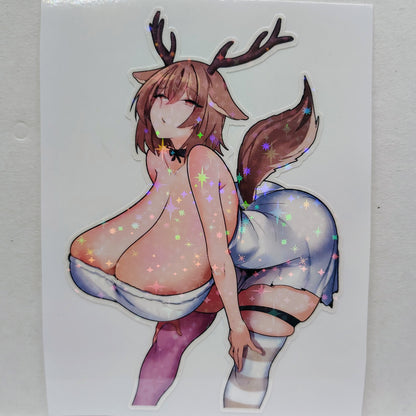 [OC] Edearna Sexy Oppai Pose! Water-Resistant Vinyl Waifu Anime Girl Sticker!