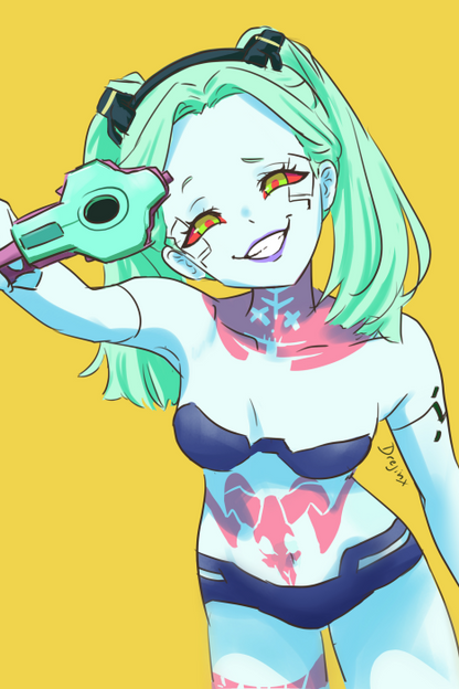 [Cyberpunk] Rebecca Held at Gunpoint! Water-Resistant Vinyl Sticker!
