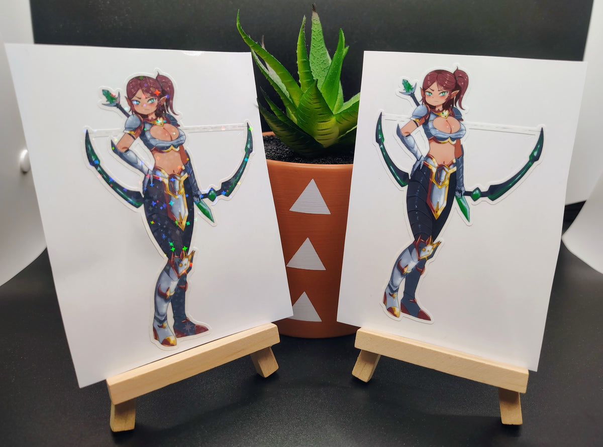 [OC] Lyanza the Mercenary! Water-Resistant Vinyl Waifu Anime Sticker!