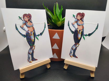 [OC] Lyanza the Mercenary! Water-Resistant Vinyl Waifu Anime Sticker!