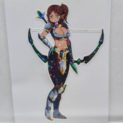[OC] Lyanza the Mercenary! Water-Resistant Vinyl Waifu Anime Sticker!
