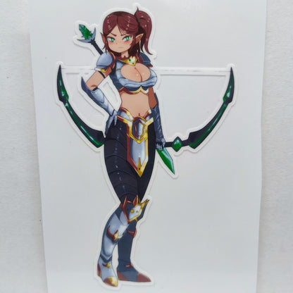 [OC] Lyanza the Mercenary! Water-Resistant Vinyl Waifu Anime Sticker!