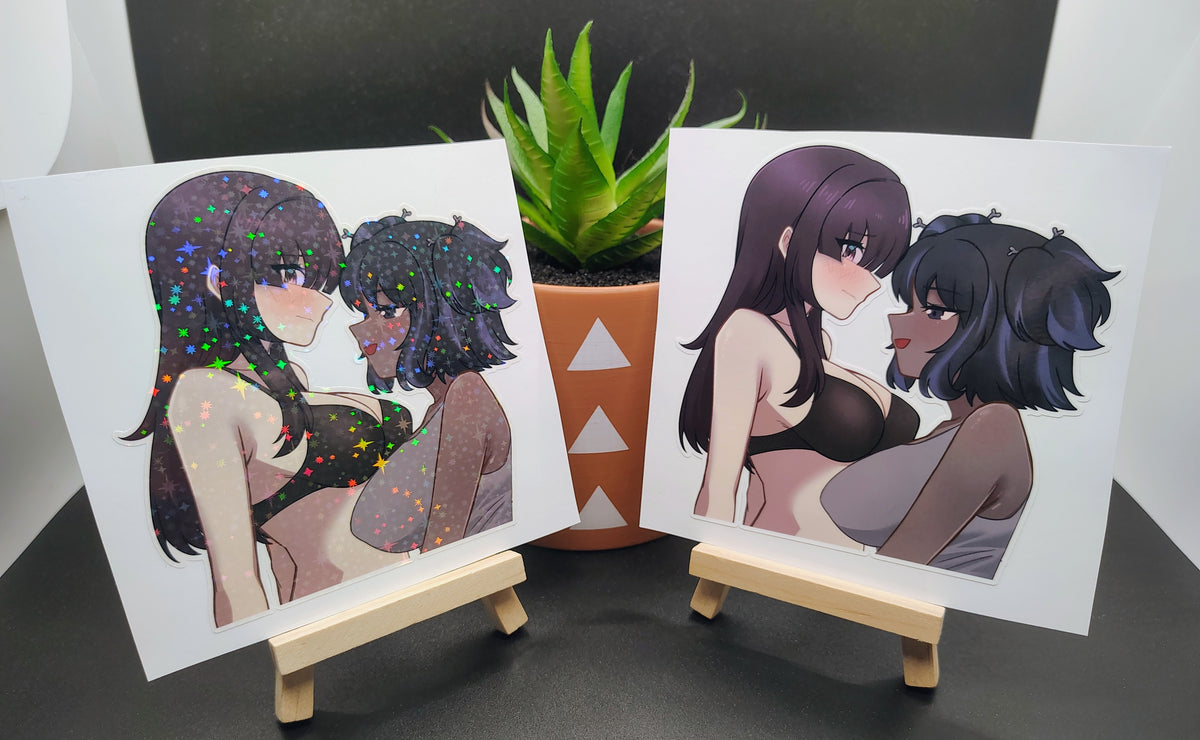 [OC][NSFW] Suzue & Audrey Cute Couple Water-Resistant Vinyl Waifu Sticker!