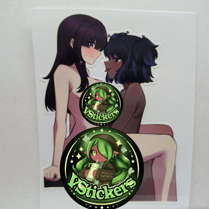 [OC][NSFW] Suzue & Audrey Cute Couple Water-Resistant Vinyl Waifu Sticker!