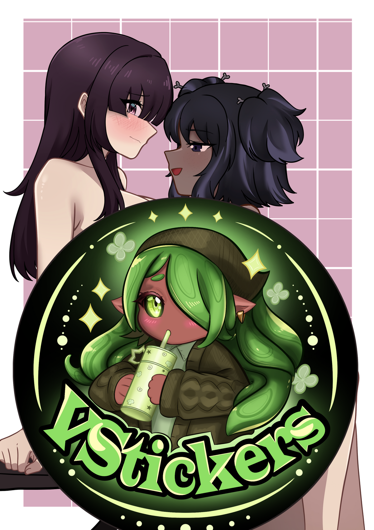 [OC][NSFW] Suzue & Audrey Cute Couple Water-Resistant Vinyl Waifu Sticker!