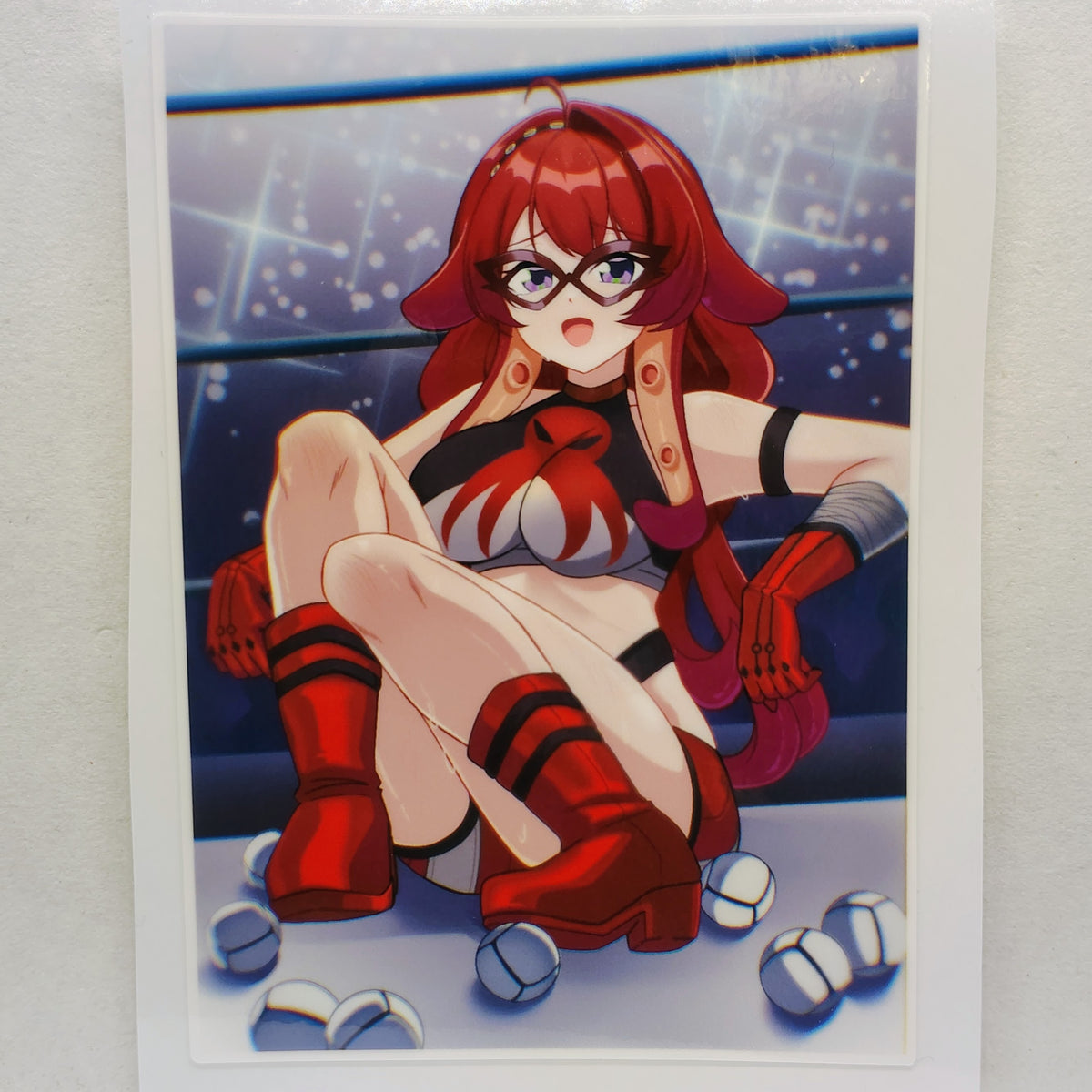 [VTuber] BerryCrepe Wrestler Marbles Sticker! Water-Resistant Vinyl Fan Art Sticker!