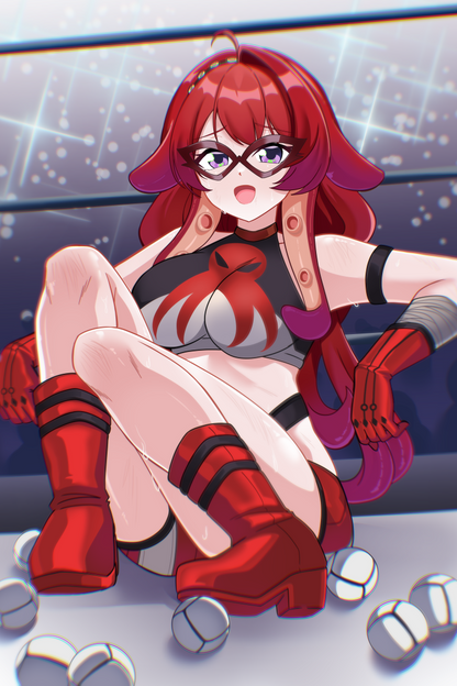 [VTuber] BerryCrepe Wrestler Marbles Sticker! Water-Resistant Vinyl Fan Art Sticker!