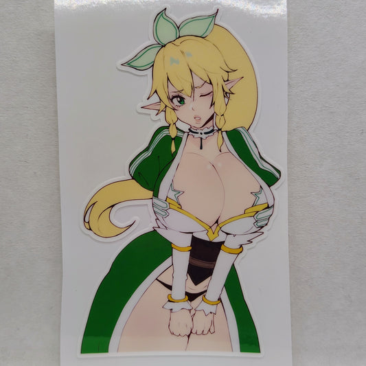 [Sword Art Online] Thicc Leafa Water-Resistant Vinyl Waifu Anime Girl Sticker!