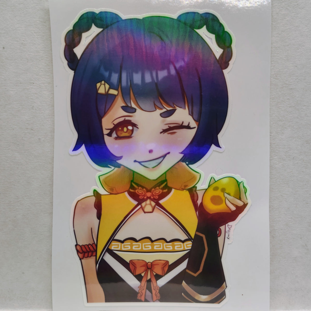 [Genshin Impact] Xiangling with Chili-Mince Cornbread Bun! Water-Resistant Vinyl Sticker!