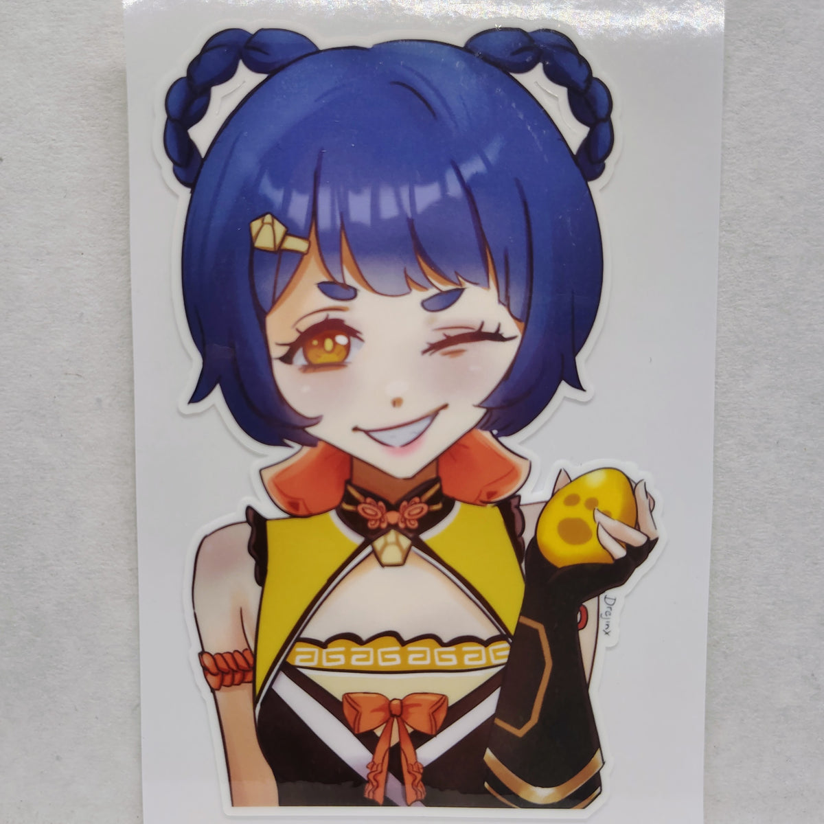 [Genshin Impact] Xiangling with Chili-Mince Cornbread Bun! Water-Resistant Vinyl Sticker!