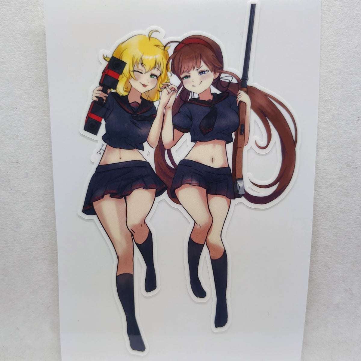 [Senran Kagura] Ryouna and Ryoubi! Water-Resistant Waifu Vinyl Sticker!