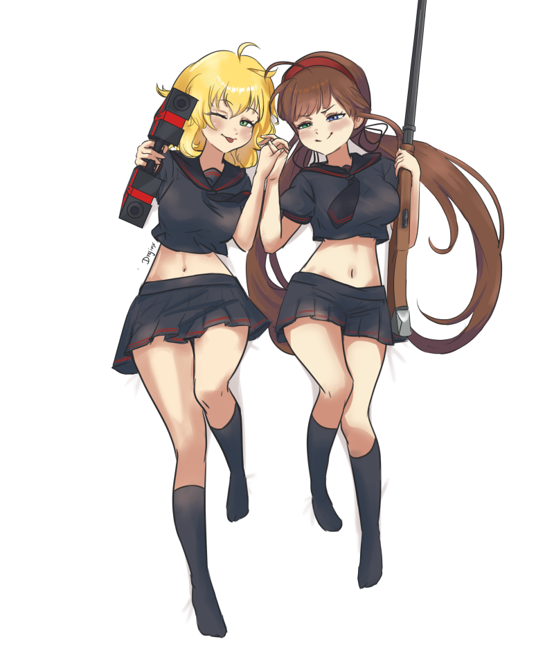 [Senran Kagura] Ryouna and Ryoubi! Water-Resistant Waifu Vinyl Sticker!