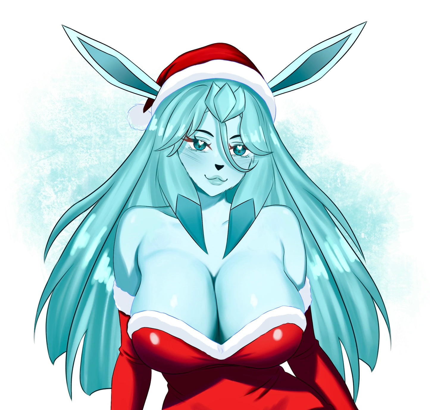 [OC] Aisia the Hybrid Glaceon (Holiday Oppai) - Water-Resistant Vinyl Sticker!