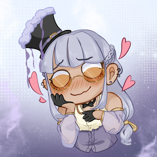 [OC] Juria Yishu (Chibi Lewd Thoughts) - Water-Resistant Vinyl Sticker! - Water-Resistant Vinyl Sticker!