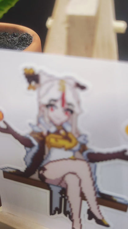 [Genshin Impact] Pixel Ningguang Fan Art Water-Resistant Vinyl Sticker! Fan-Made Merchandise!