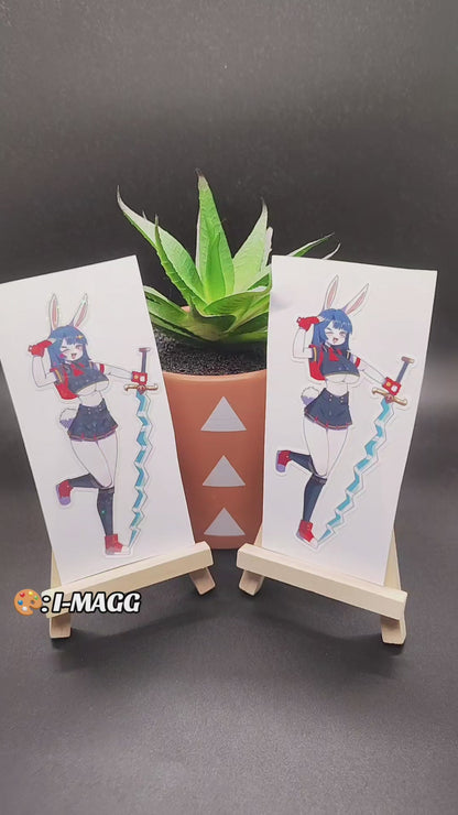 [OC] Zetsua Mercer the Art Collector! Water-Resistant Vinyl Waifu Anime Sticker!