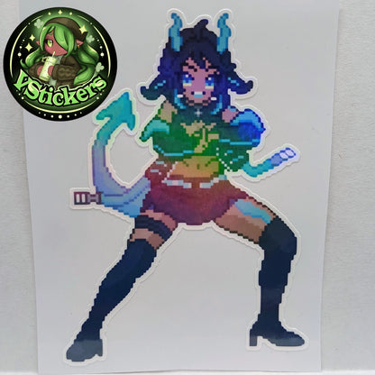 [VTuber] SynthwWave Clone Jutsu Fan Art Sticker! Water-Resistant Vinyl Sticker!